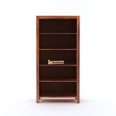MoonWooden Solid Sheesham Wooden Bookshelf | Book Shelf Cabinet for Home & Office Living Room with Honey Finish